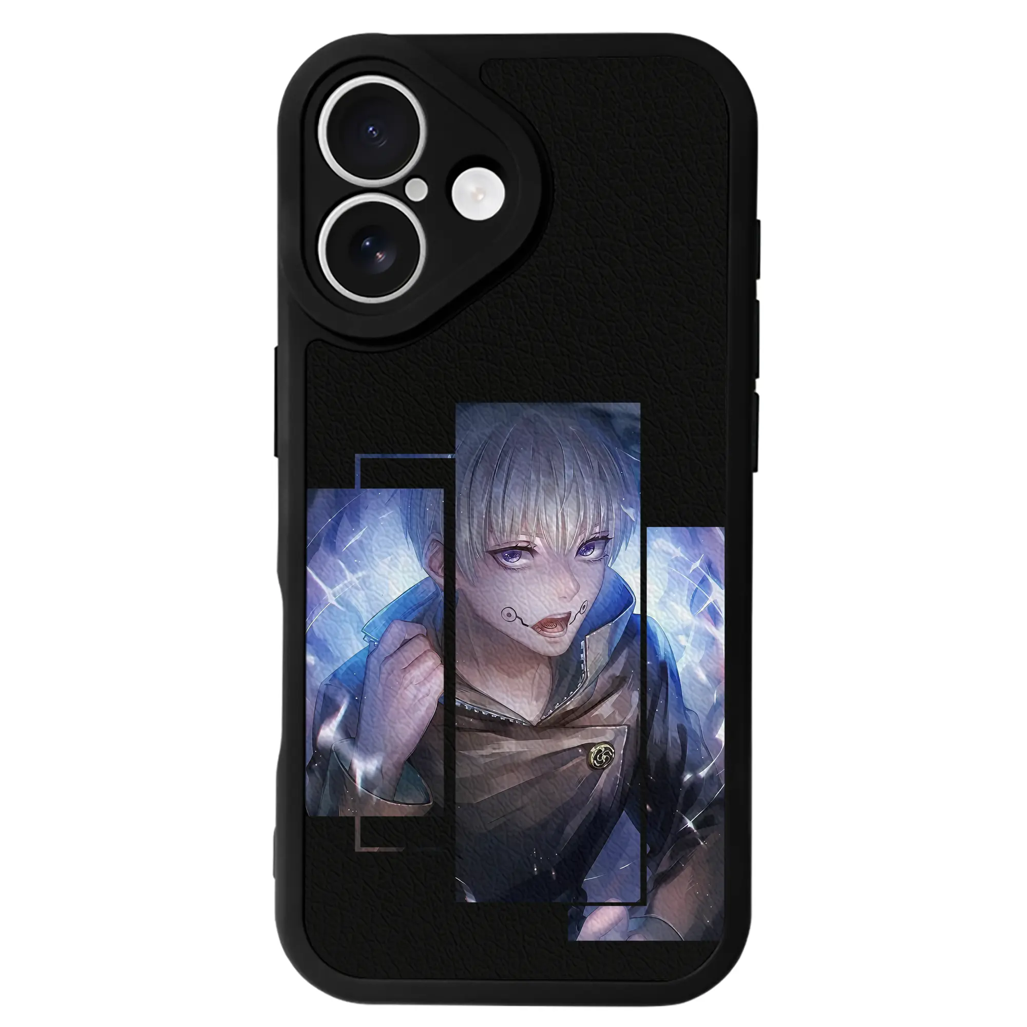 呪術廻戦 グッズ,狗巻 棘 - IPhone 16シリーズ対応 ・ シリコンスマホケース ・ レザー調 ・ 高精度フィット ・ 耐衝撃 ・ ワイヤレス充電対応 ・ 精密カット